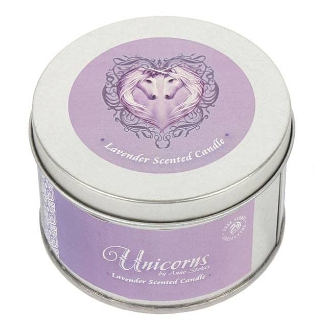Pure Magic Candle By Anne Stokes - Unicorns - Lavender.